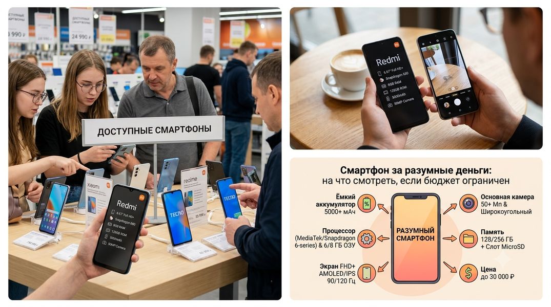 Смартфон за разумные деньги в 2026 году: как не переплатить и не пожалеть Смартфон за разумные деньги в 2026 году: как не переплатить и не пожалеть