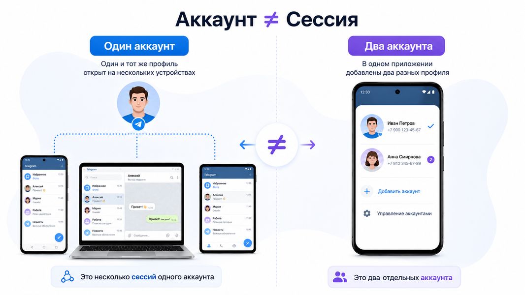 Второй аккаунт и второй сеанс — в чём разница