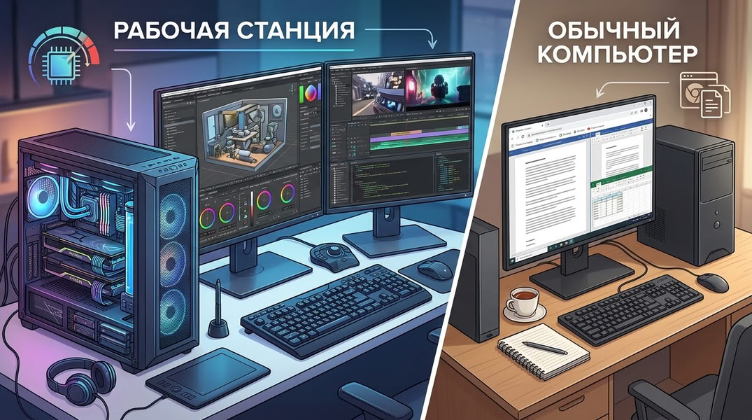Рабочая станция: что это такое и чем она отличается от обычного компьютера